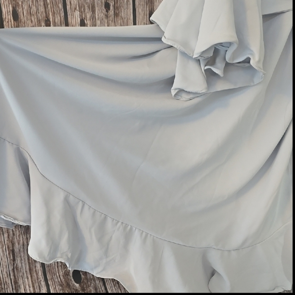 Light Gray Ruffle Sleeve Dress - Picture 5 of 5